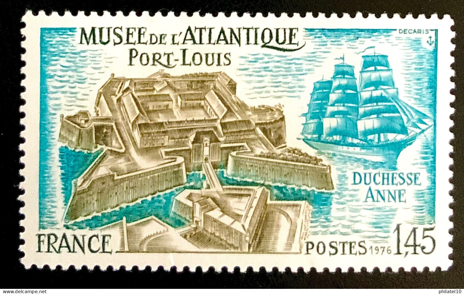 1976 FRANCE N 1913 MUSÉE DE L’ATLANTIQUE PORT LOUIS DUCHESSE ANNE - NEUF** - Unused Stamps