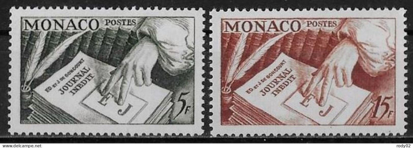 MONACO - JOURNAL INEDIT DES FRERES GONCOURT - N° 392 ET 393 - NEUF** MNH - Unused Stamps