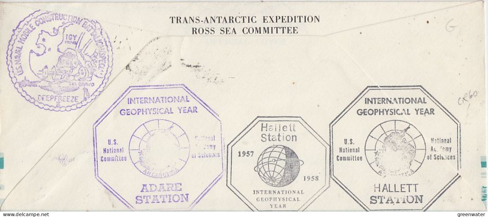 Ross Dependency NZ Antarctic Research Expedition Cape Hallet IGY Ca FEB 1958 (RO173) - Storia Postale