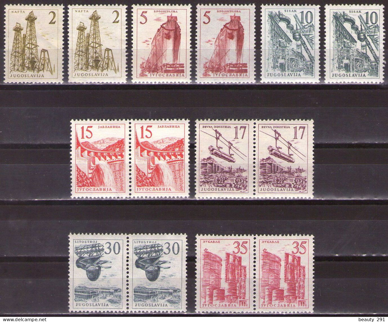 Yugoslavia 1958 - Industry And Architecture - LOT - MNH**VF - Unused Stamps