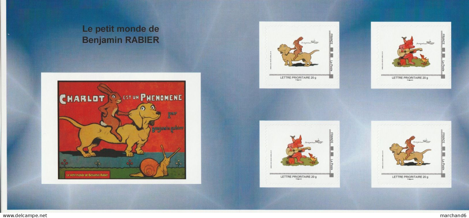 Feuillet Collector Benjamin Rabier La Roche Sur Yon France 2011 L P 20gr 4 Timbres Autoadhésifs N° - Collectors