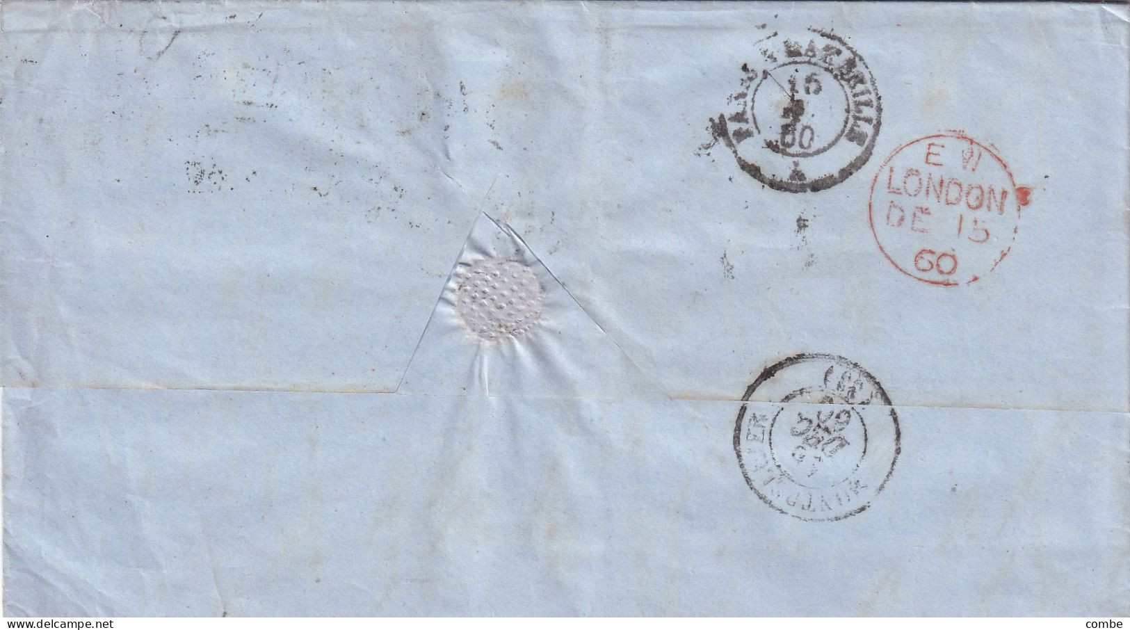 COVER. 14 DE 1860. PAIR 2p. GD-GE. PLANCHE 8. LIVERPOOL TO MONTPELLIER. PD. - Briefe U. Dokumente