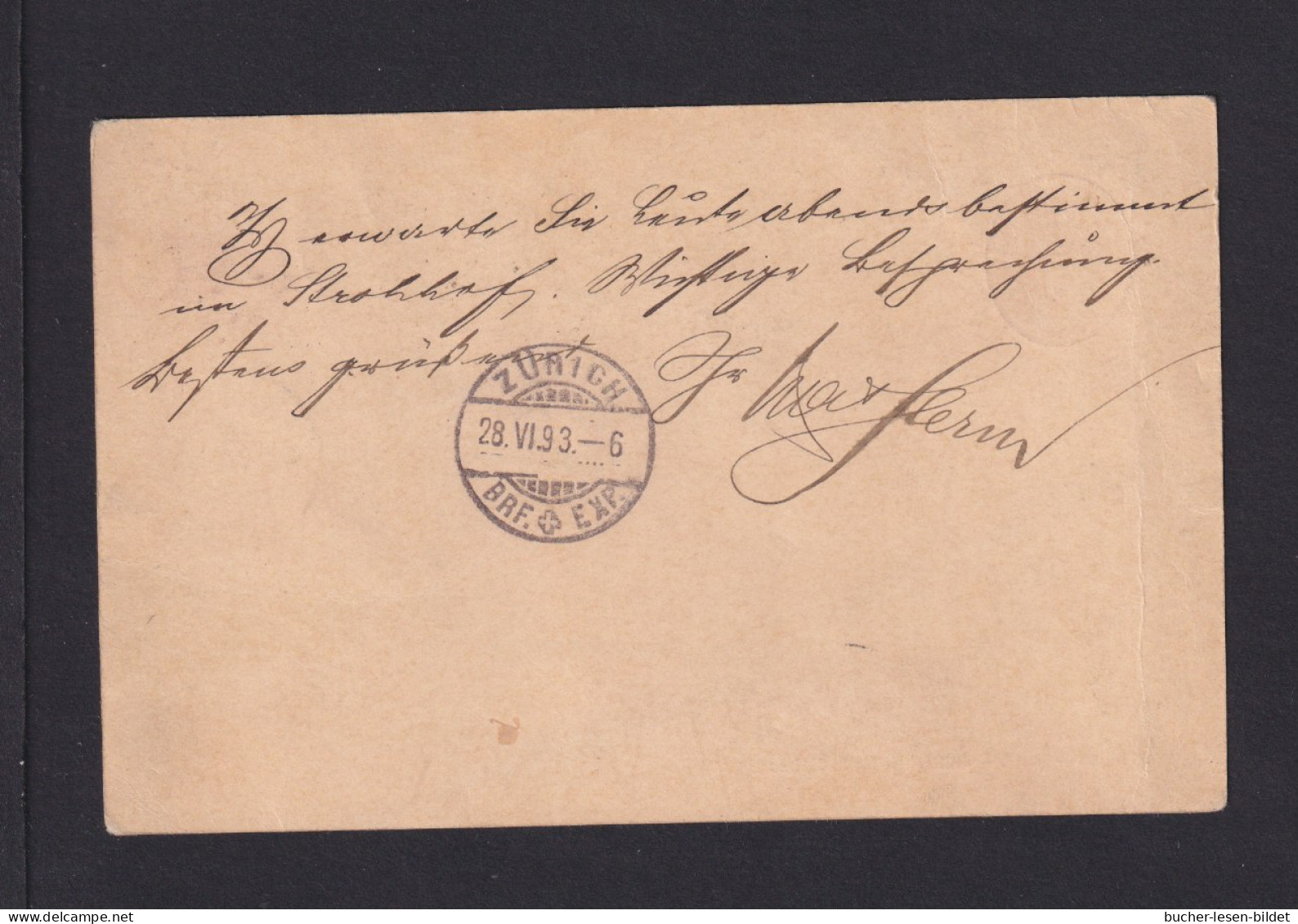 1893 - 5 Rp. Ganzsache Mit Bild - Als Einschreiben In Zürich Gebraucht - Brieven En Documenten