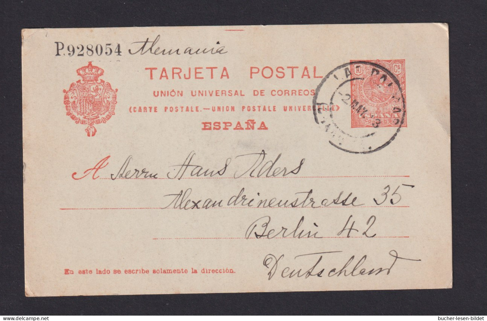 1913 - 10 C. Ganzsache Ab LAS PALMAS Nach Berlin - Storia Postale