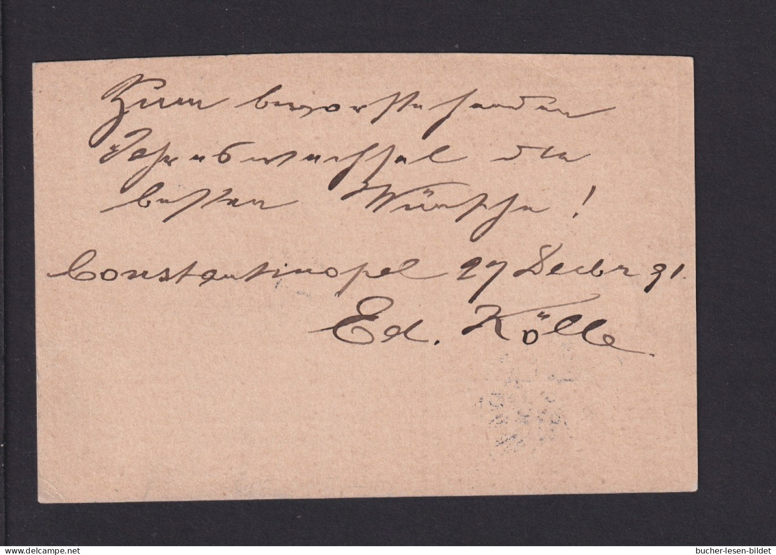 1891 - 20 P. Ganzsache Mit Schnallenstempel Stamboul Nach Bamberg - Briefe U. Dokumente