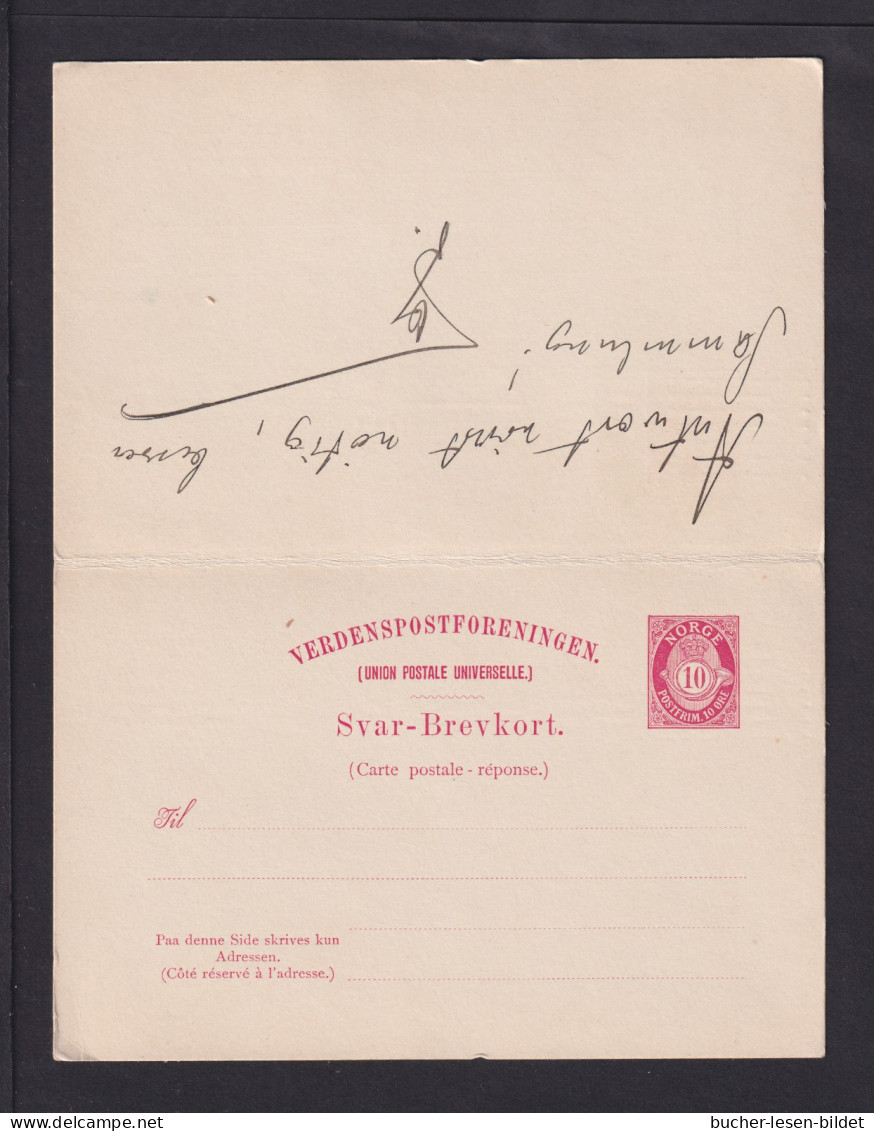 1906 - 10 Ö. Doppel-Ganzsache Ab Kristiania Nach Essen - Cartas & Documentos