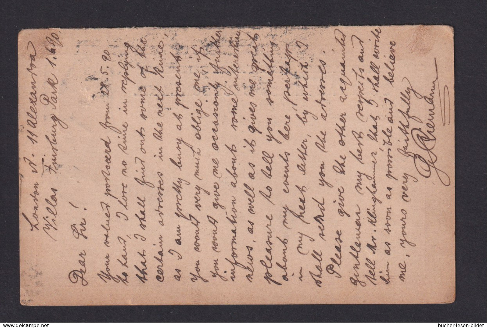 1890 - 10 Pf. Deutsche ANTWORT-Ganzsache Ab London Nach Essen - Briefe U. Dokumente