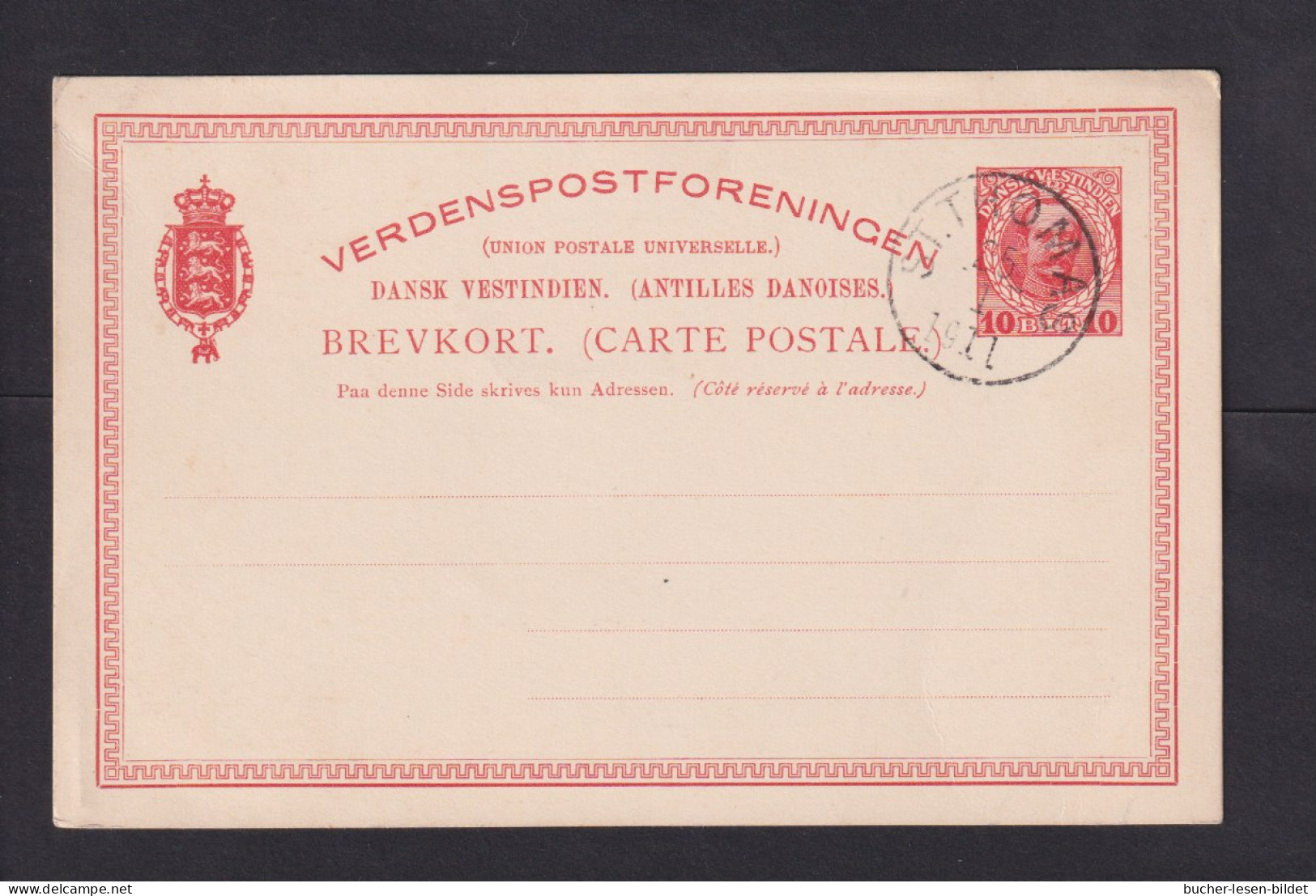 1911 - 10 Ö. Ganzsache - Gestempelt St.Thomas - Danemark (Antilles)