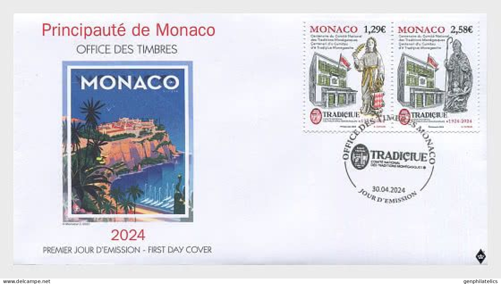 MONACO 2024 EVENTS Centenary Of The Committee For Monegasque Traditions - Fine Set FDC - Unused Stamps