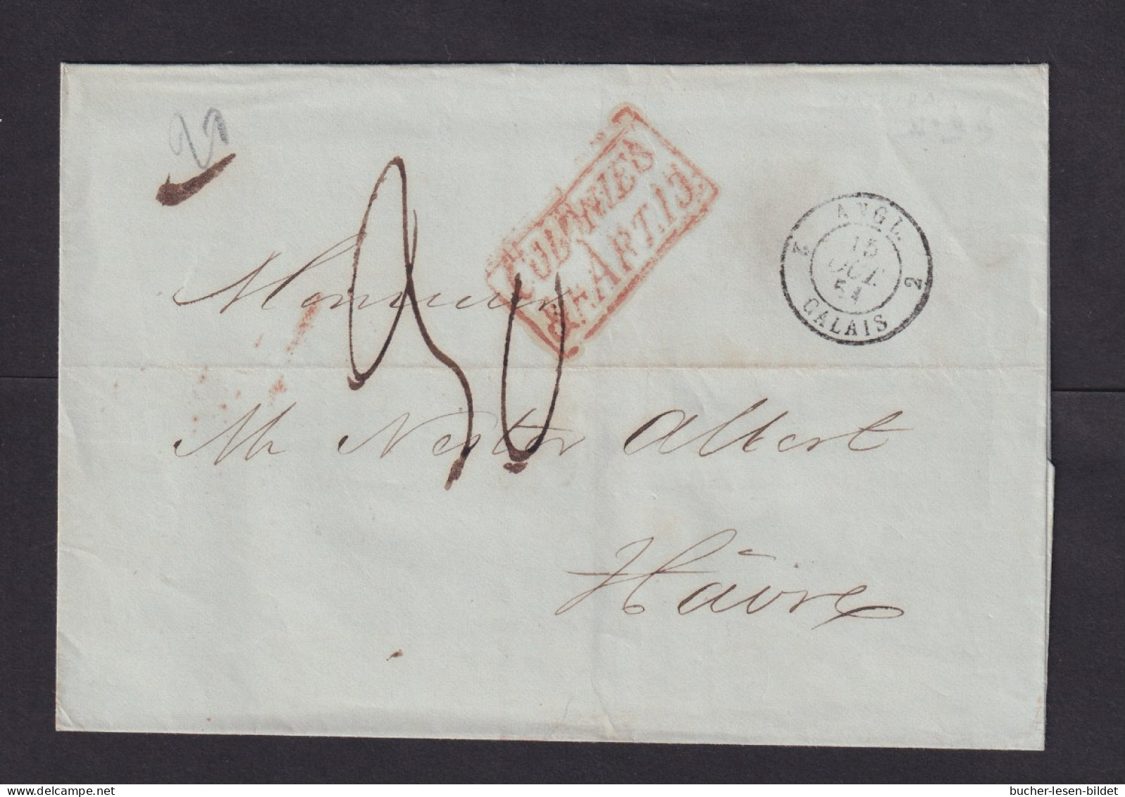 1851 - Brief Ab MADEIRA Nach Havre - Transitstempel - Madère