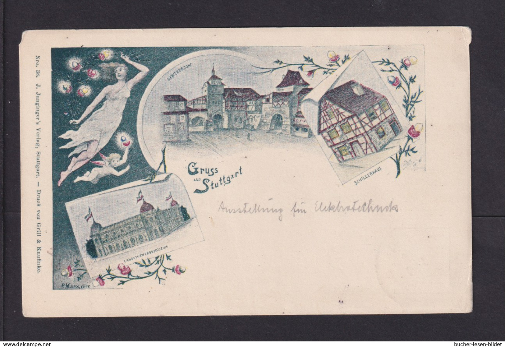 1896 - 5 Pf. Privat-Ganzsache Stuttgart "Schillerhaus" - Gebraucht - Autres & Non Classés