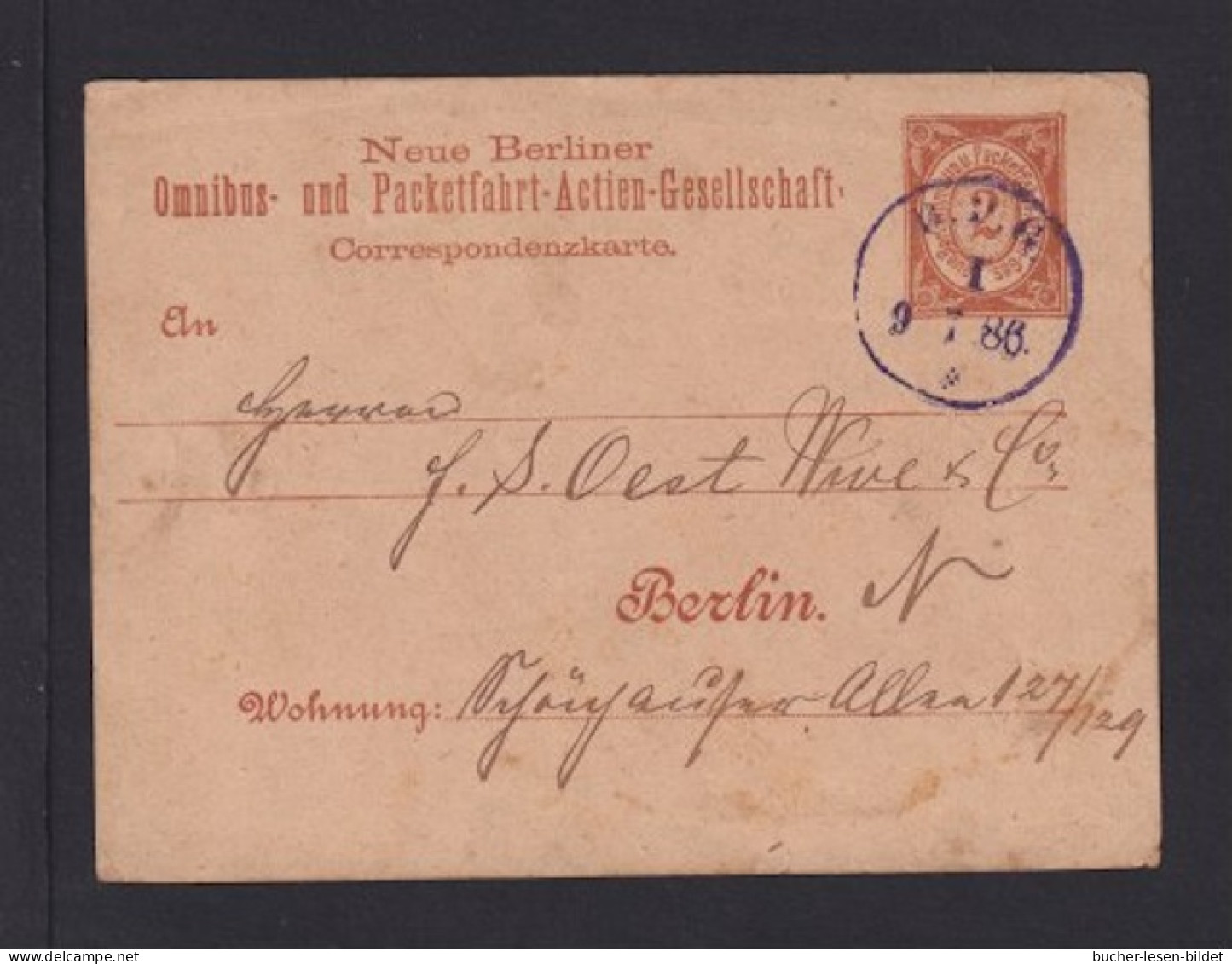BERLIN - 2 Pf. Ganzsache Gebraucht Mit Violettem Stempel "B.2.G." - Private & Local Mails