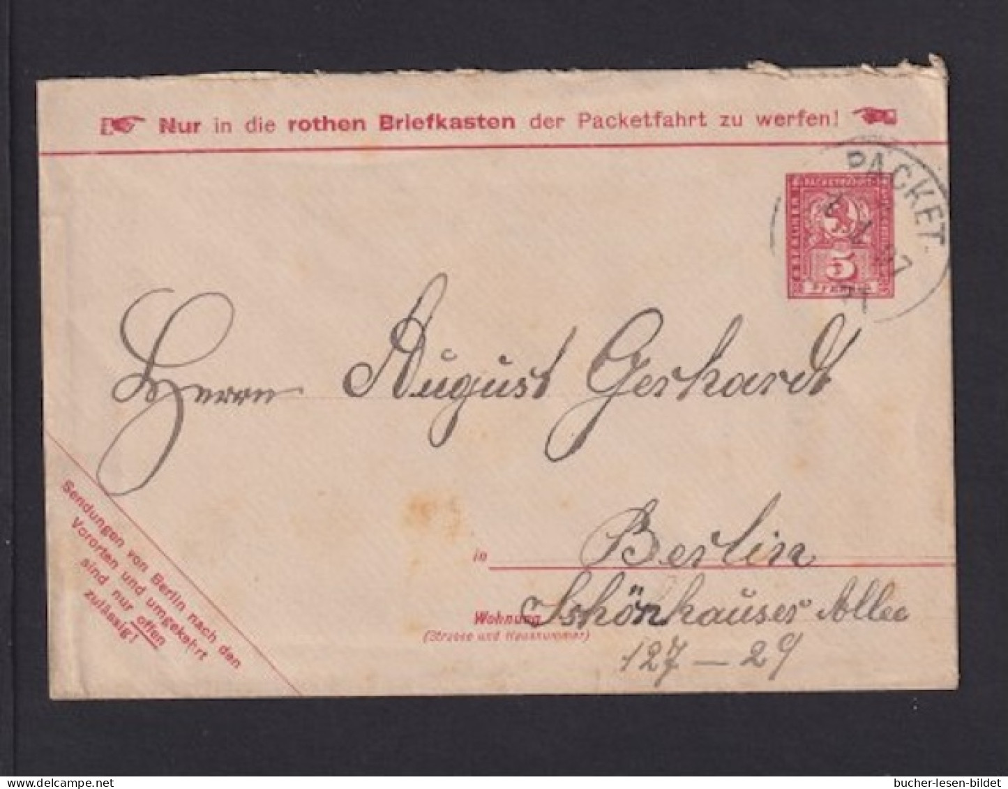 BERLIN - 5 Pf. Rot Ganzsache Gebraucht 1897 In Berlin - Postes Privées & Locales