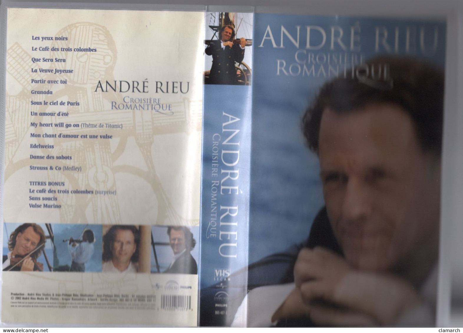 Cassette VHS-ANDRE RIEU-Croisière Romantique, 15 Succès-durée Env 82mn-frais D'envoi Pour La F 6.30 - Concert En Muziek