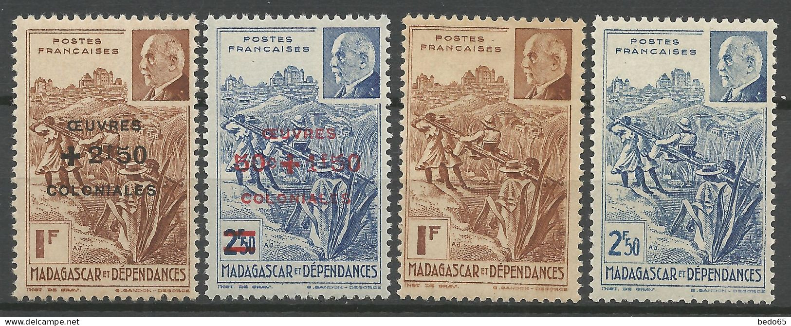 MADAGASCAR  N° 229 / 230 / 284 / 284 NEUF** SANS CHARNIERE NI TRACE / Hingeless  / MNH - Unused Stamps
