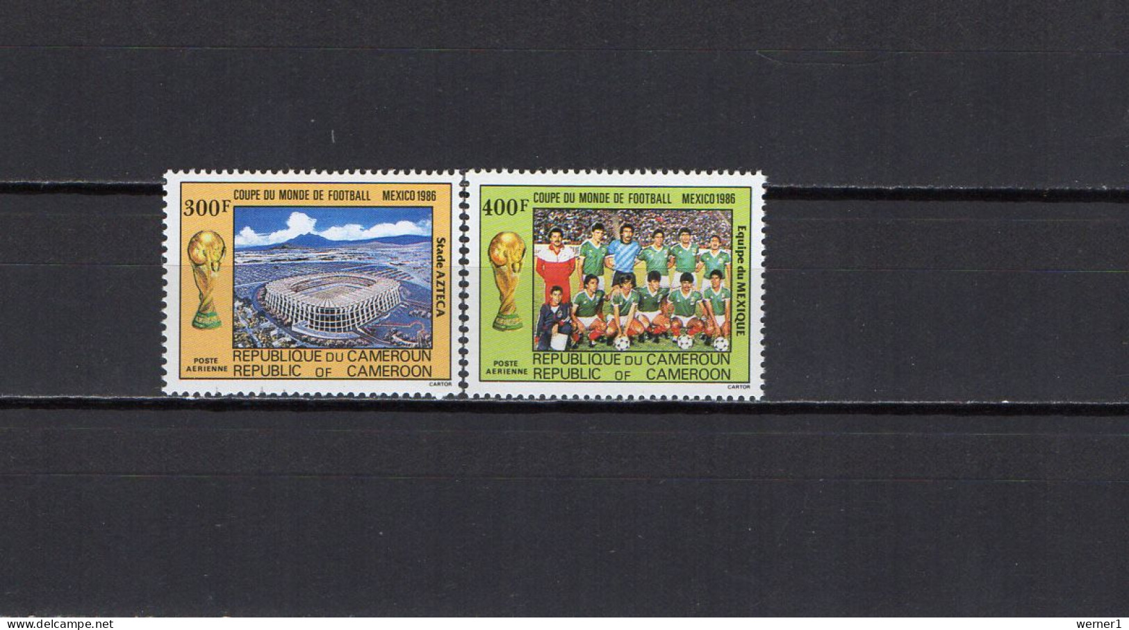 Cameroon - Cameroun 1986 Football Soccer World Cup Set Of 2 MNH - 1986 – Mexiko