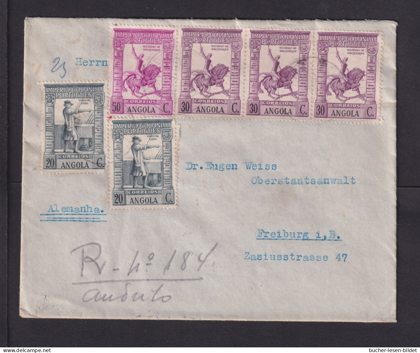 1938 - Luftpostbrief Ab ANDULO Nach Freiburg - Angola