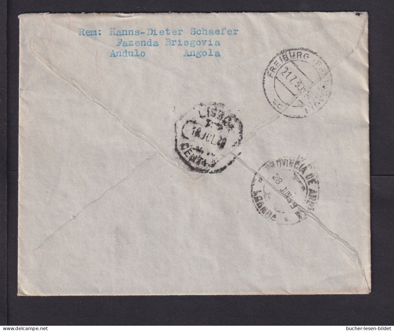 1938 - Luftpostbrief Ab ANDULO Nach Freiburg - Angola