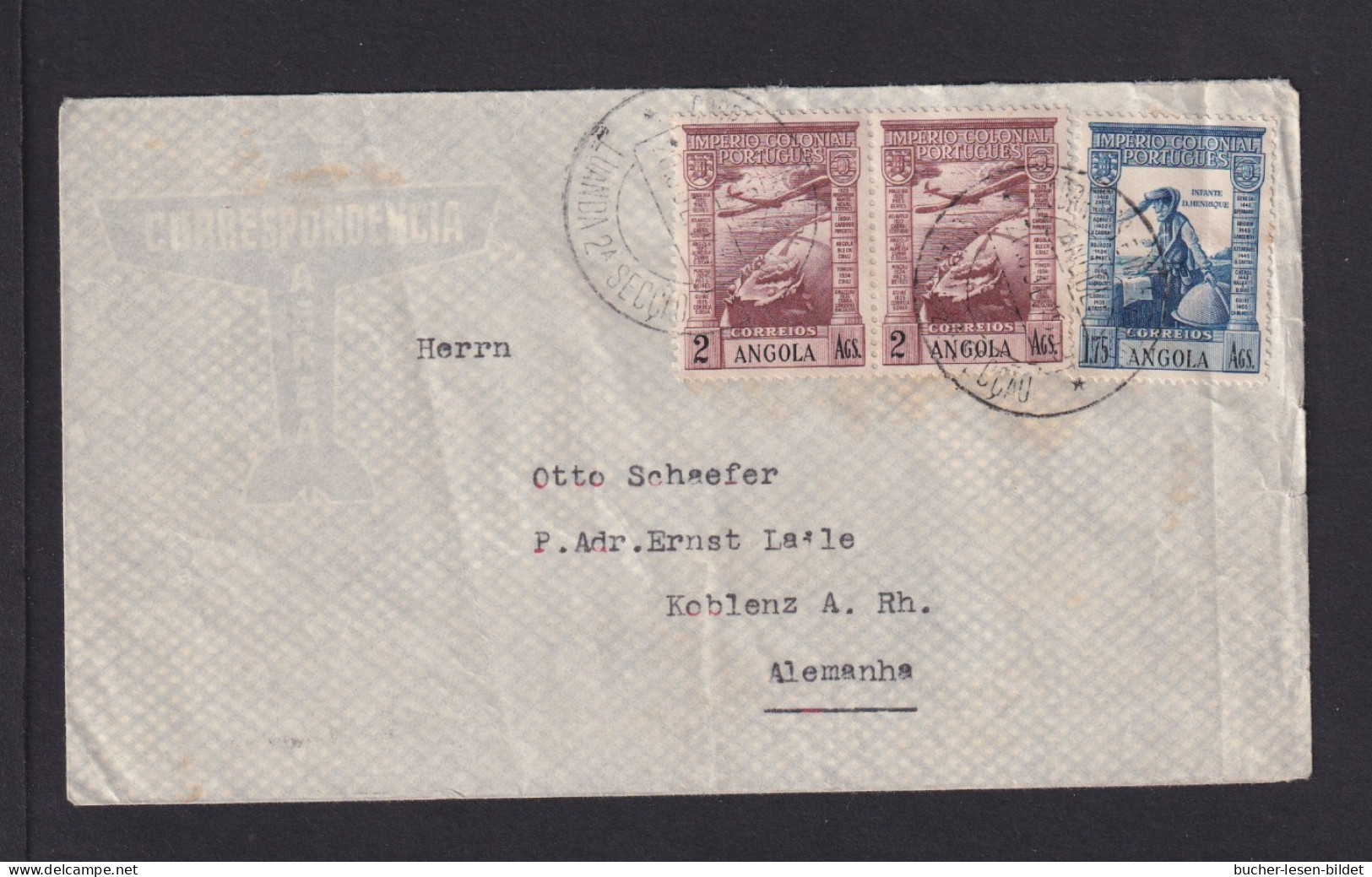 1938 - Luftpostbrief Ab LUANDA Nach Freiburg - Angola