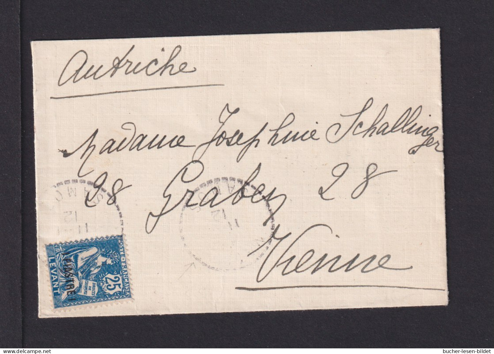 1912 - 1 Pia. Französische Post Auf Brief Ab SAMOS Nach Wien - Samos