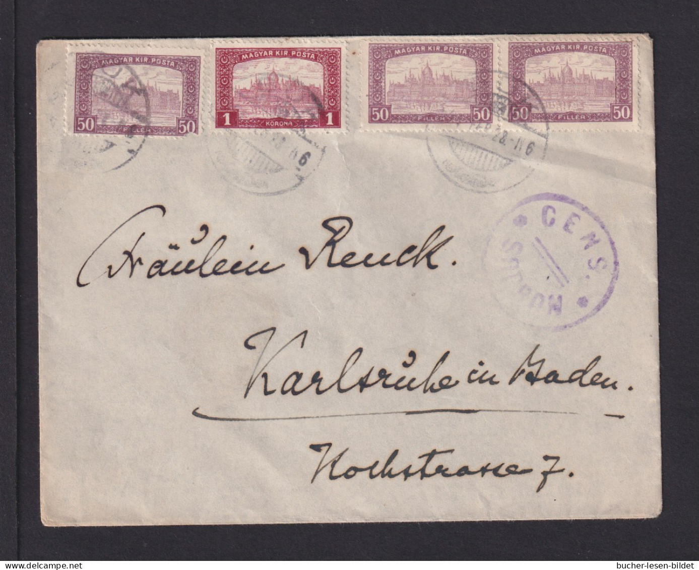 1922 - Brief Ab Buk Nach Karlsruhe - Zensurstempel SODRON - Lettres & Documents