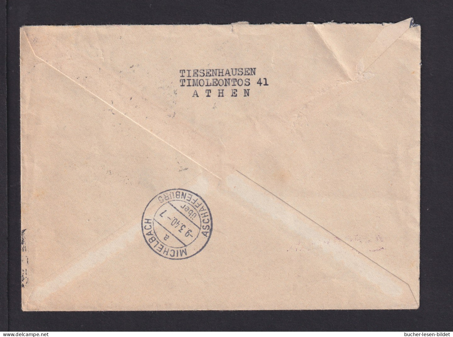 1940 - Flugpostbrief Ab Athen Nach Michelbach  - Brieven En Documenten