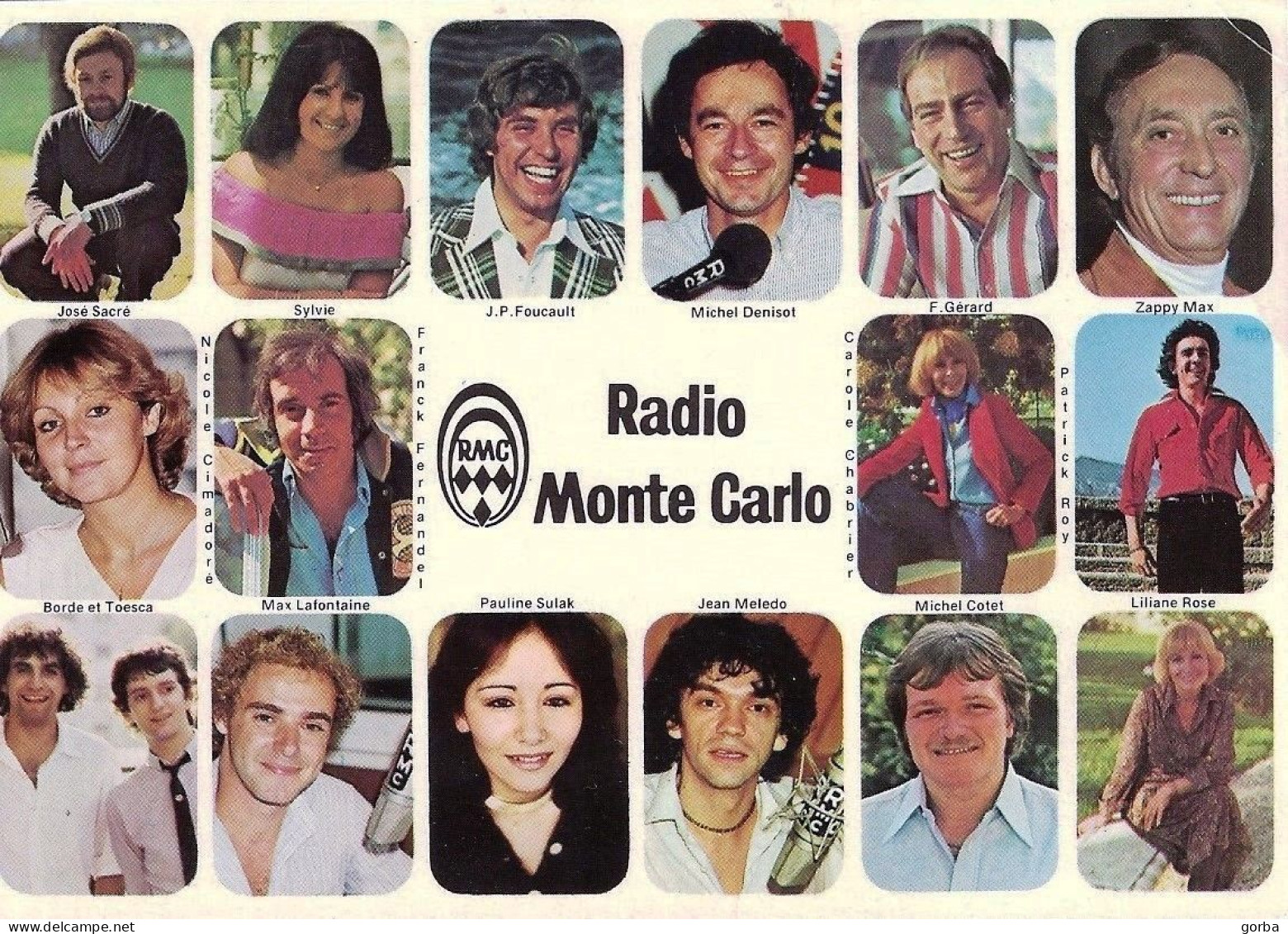 *CPM - RADIO MONTE CARLO - L'Equipe Des Animateurs - 16 Portraits - Foucault, Denisot, Roy, Zappy Max, Fernandel... - Other & Unclassified