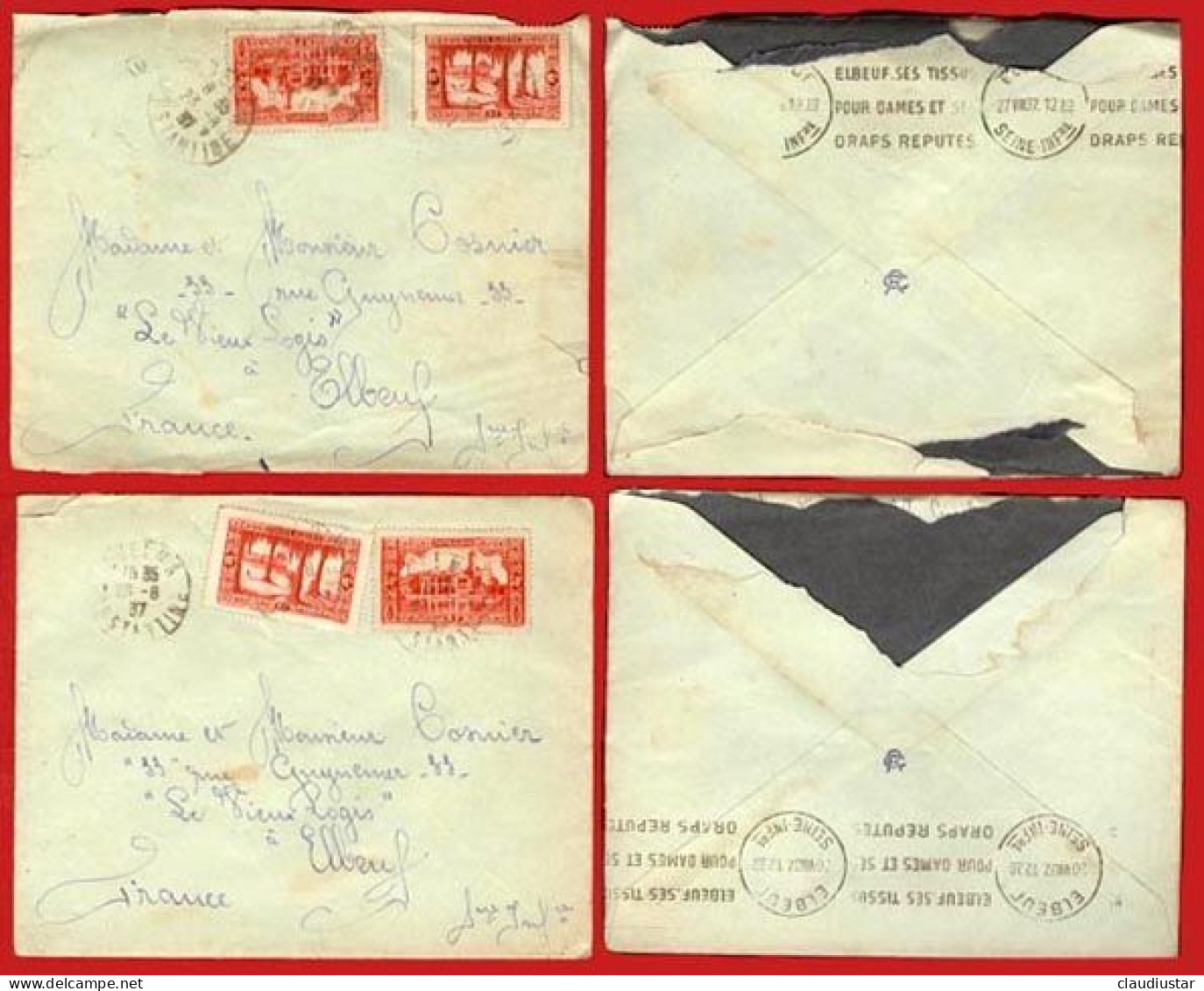 ** LOT  7  ENVELOPPES  GUELMA  CONSTANTINE  1937 - 38 ** - Brieven En Documenten