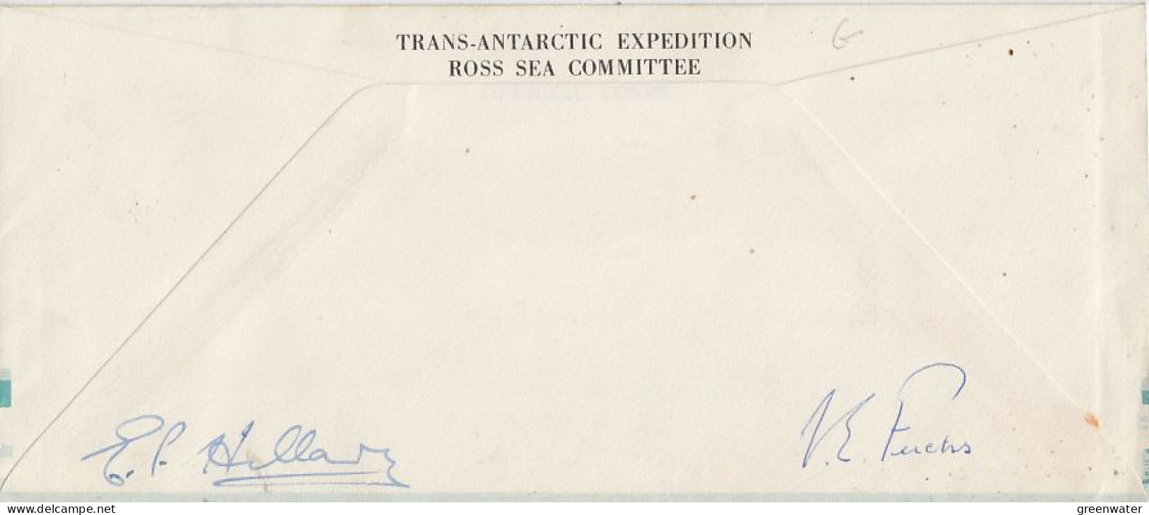 Ross Dependency Commemorating  1st Trans-Antarctic Crossing  2 Signatures  Ca Scott Base 20 JA 1958 (RO176) - Briefe U. Dokumente