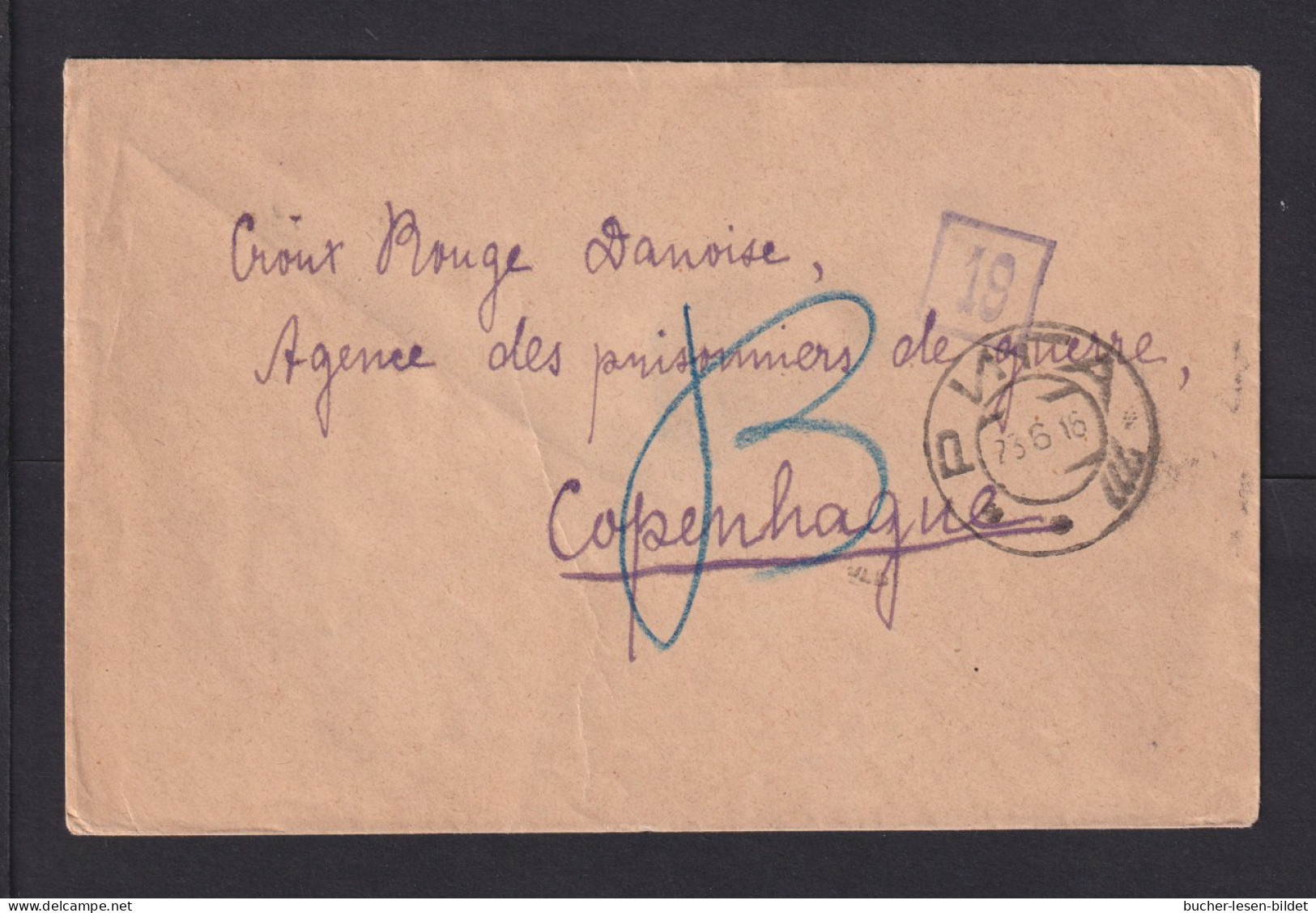1916 - Unfrankierter Brief (POW) Ab Riga Nach Kopenhagen - Zensur - Lettland