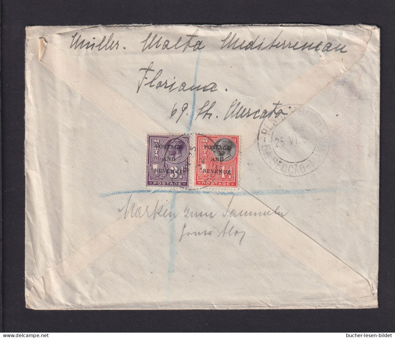1932 - 1 Sh. Überdruck Auf Einschreibbrief Ab Valetta Nach BRASILIEN  - Malta