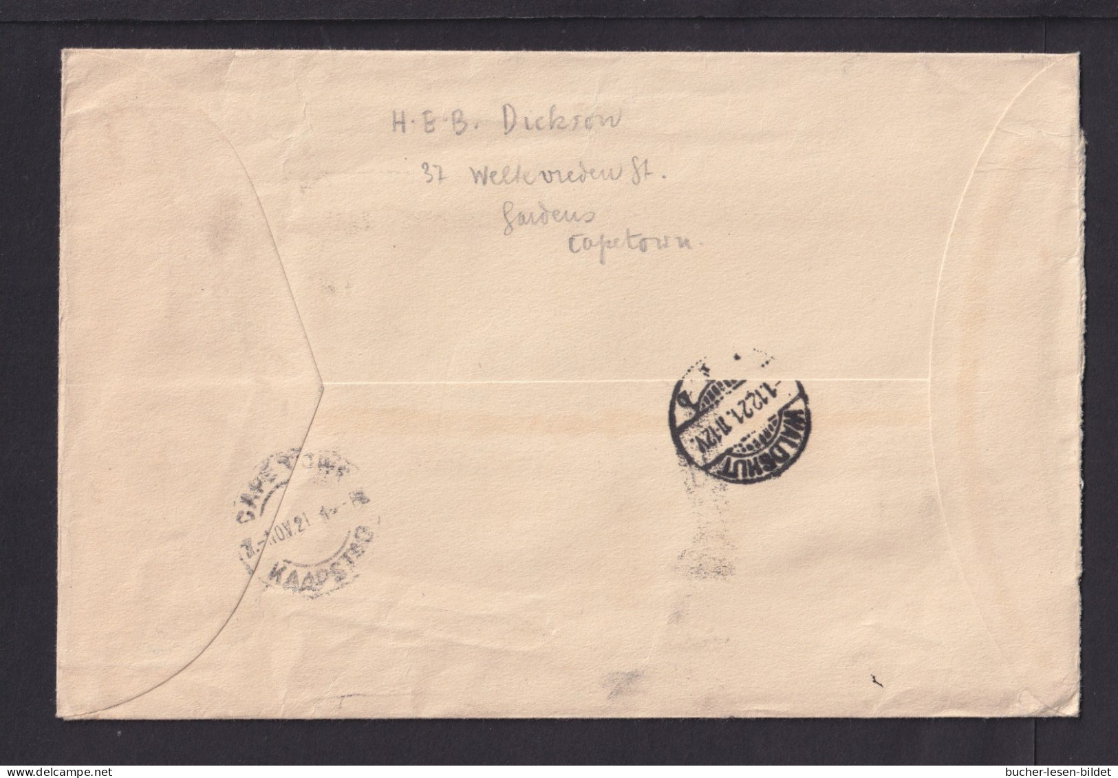 1921 - 1 S. Auf Einschreibbrief Ab Capetown Nach Waldshut - Storia Postale