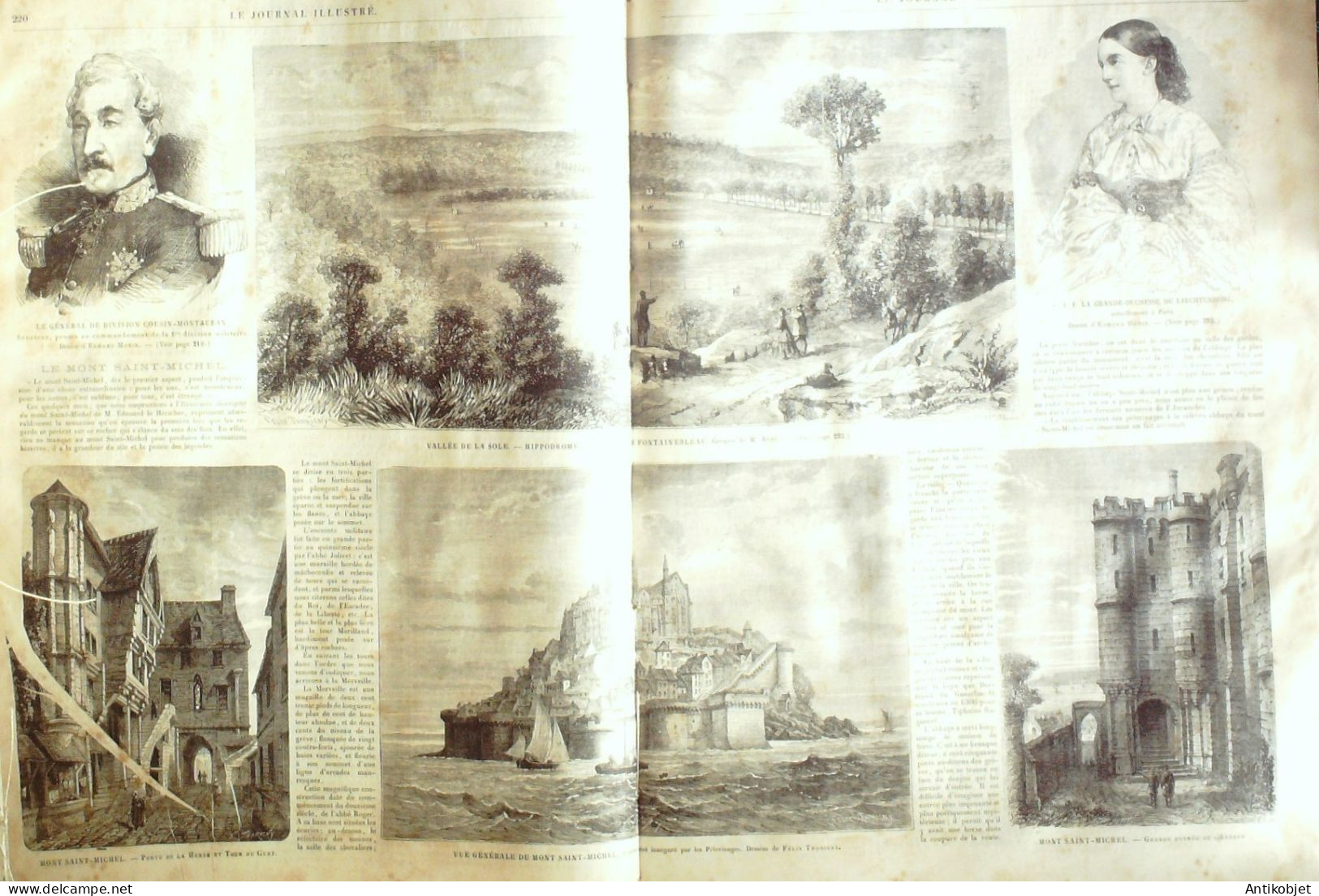 Le Journal Illustré 1865 N°74 Carpentras (84) Mont Saint-Michel (50) Général Cousin-Mautoban Mine De Charbon - 1850 - 1899
