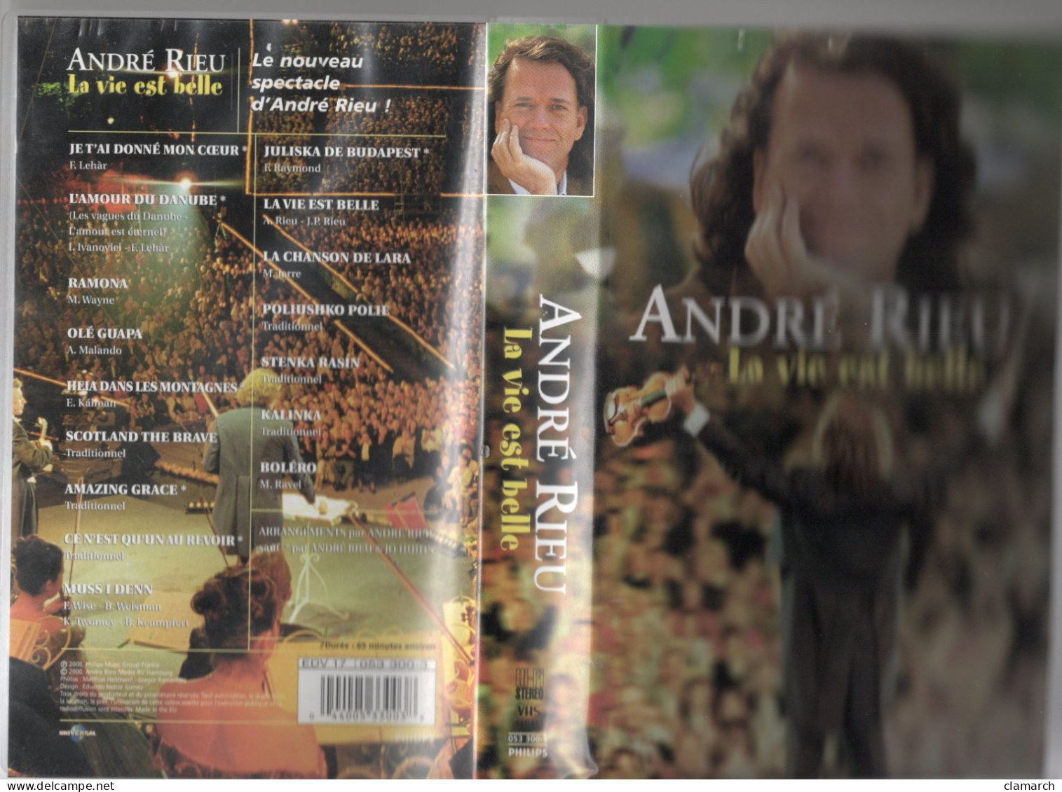 Cassette VHS-ANDRE RIEU-la Vie Est Belle, 16 Succès-durée Env 65 Mn-frais D'envoi Pour La F 6.30 - Concert Et Musique