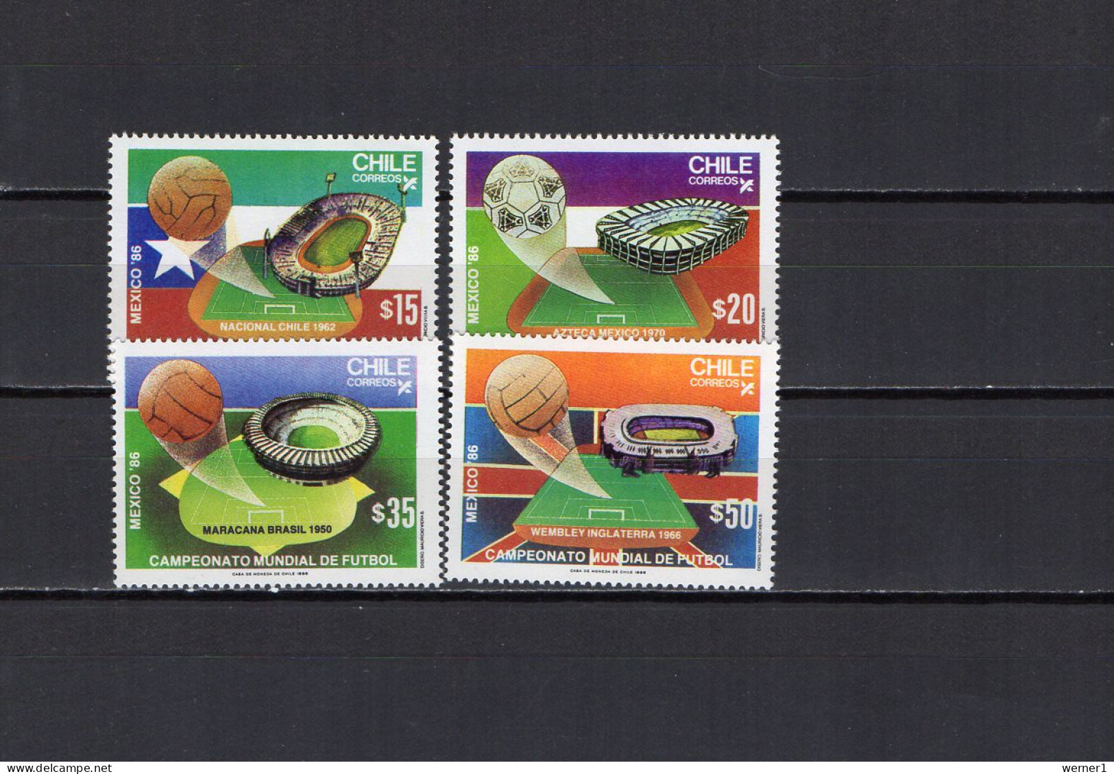 Chile 1986 Football Soccer World Cup Set Of 4 MNH - 1986 – Mexique