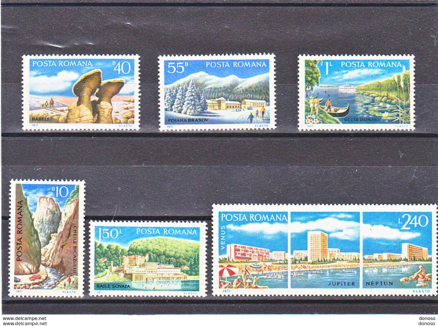 ROUMANIE 1971 TOURISME Yvert 2596-2601, Michel 2921-2926 NEUF** MNH Cote 4,60 Euros - Unused Stamps