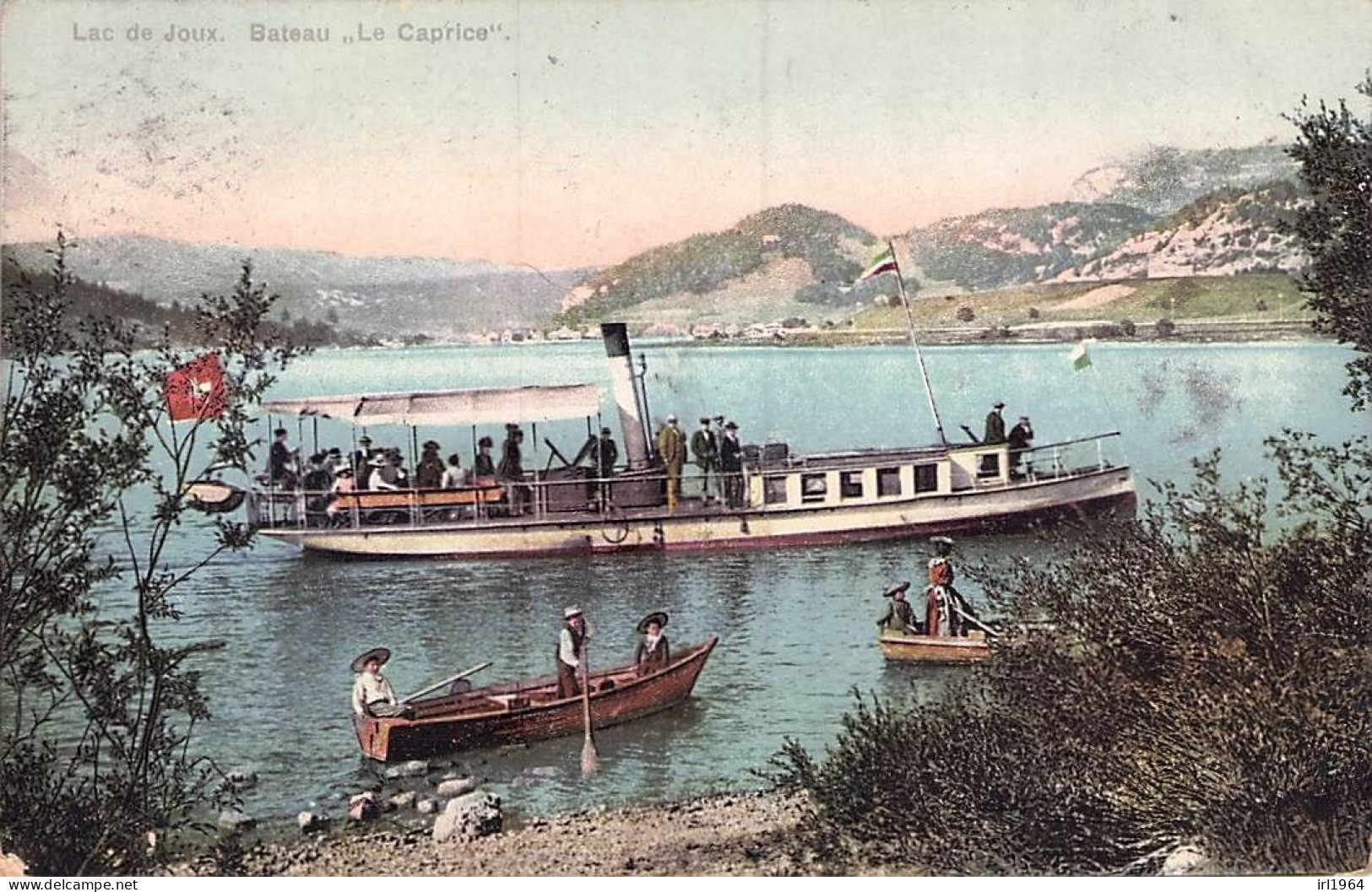 SUISSE CANTON DE VAUD LE LAC DE JOUX LE BATEAU LE CAPRICE 1910 - Sonstige & Ohne Zuordnung