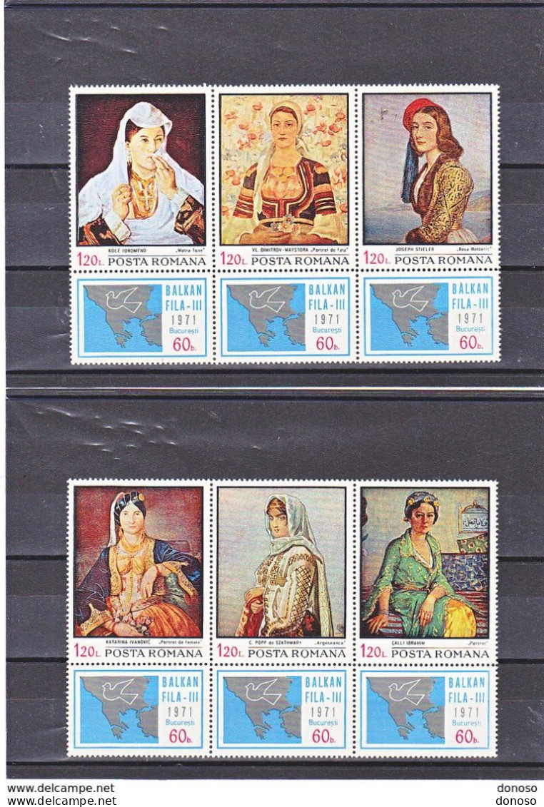 ROUMANIE 1971 PEINTURES Yvert 2608-2613, Michel 2931-2936 NEUF** MNH Cote 9 Euros - Unused Stamps