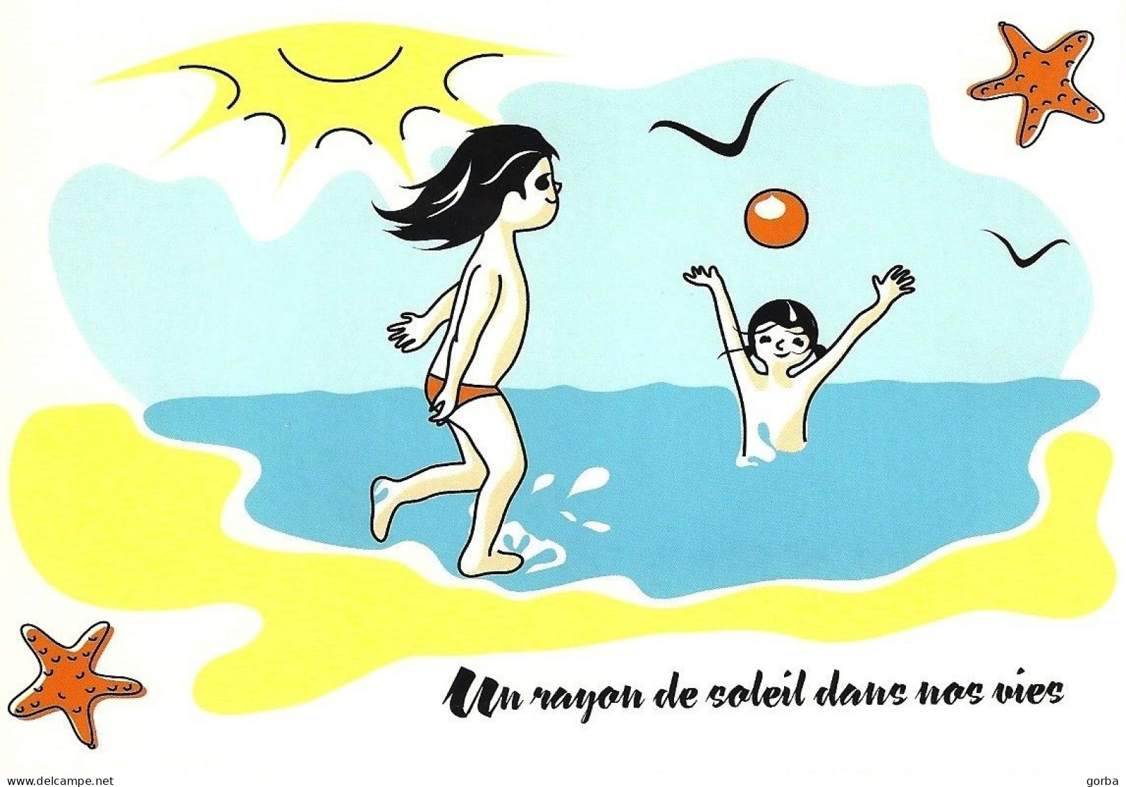* Lot De 2 Cartes éditées Par Le SPF - Les Droits De L'enfant Grandissent Les Hommes - Enfants Jouants à La Plage - Contemporary (from 1950)