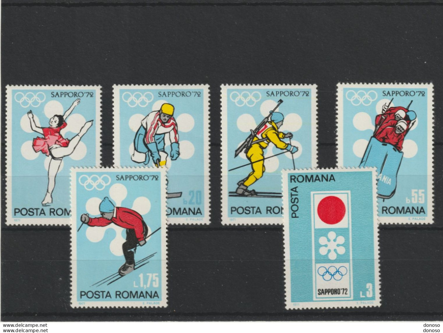 ROUMANIE 1971 JEUX OLYMPIQUES DE SAPPORO Yvert 2652-2657, Michel 2984-2989 NEUF** MNH Cote 4,50 Euros - Unused Stamps