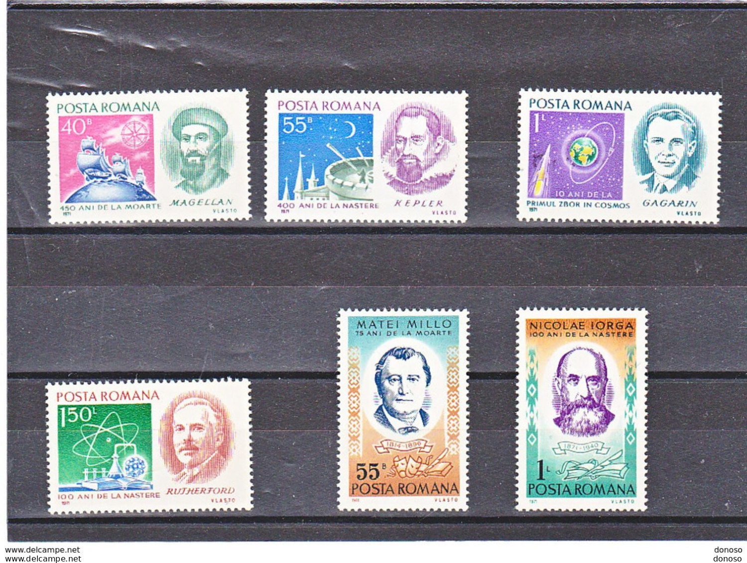 ROUMANIE 1971 Célébrités, Magellan, Kepler, Gagarine Yvert 2661-2666, Michel 2999-3004 NEUF** MNH Cote 3 Euros - Nuevos