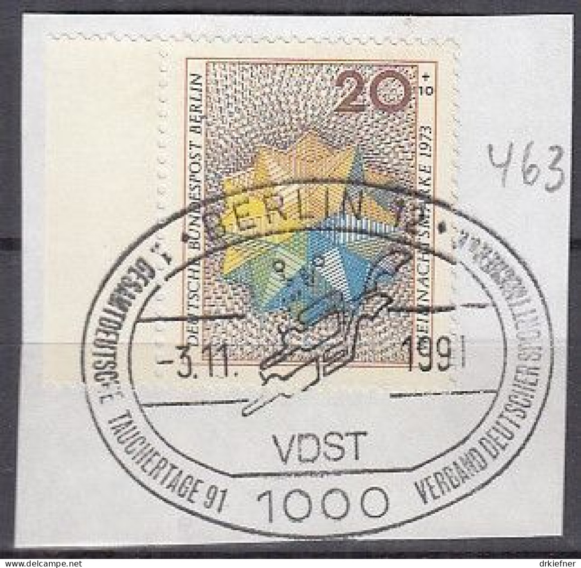 BERLIN  463, Gestempelt Auf Briefstück, SoSt., Weihnachten, 1973 - Oblitérés
