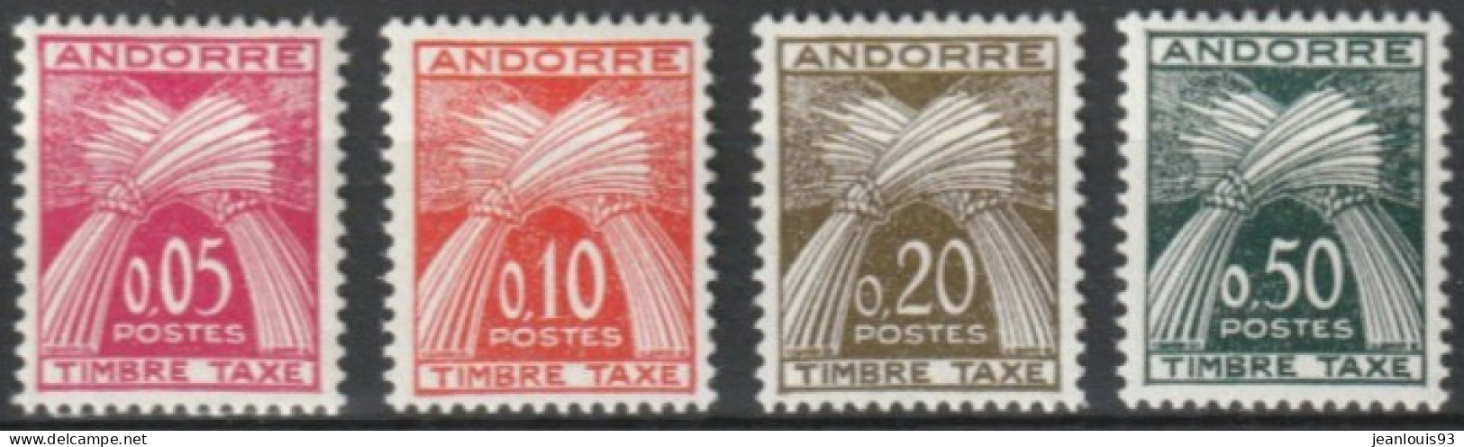 ANDORRE FRANCAIS - TAXE 42/45 COMPLETE NEUF* AVEC CHARNIERE COTE 70 EUR - Unused Stamps