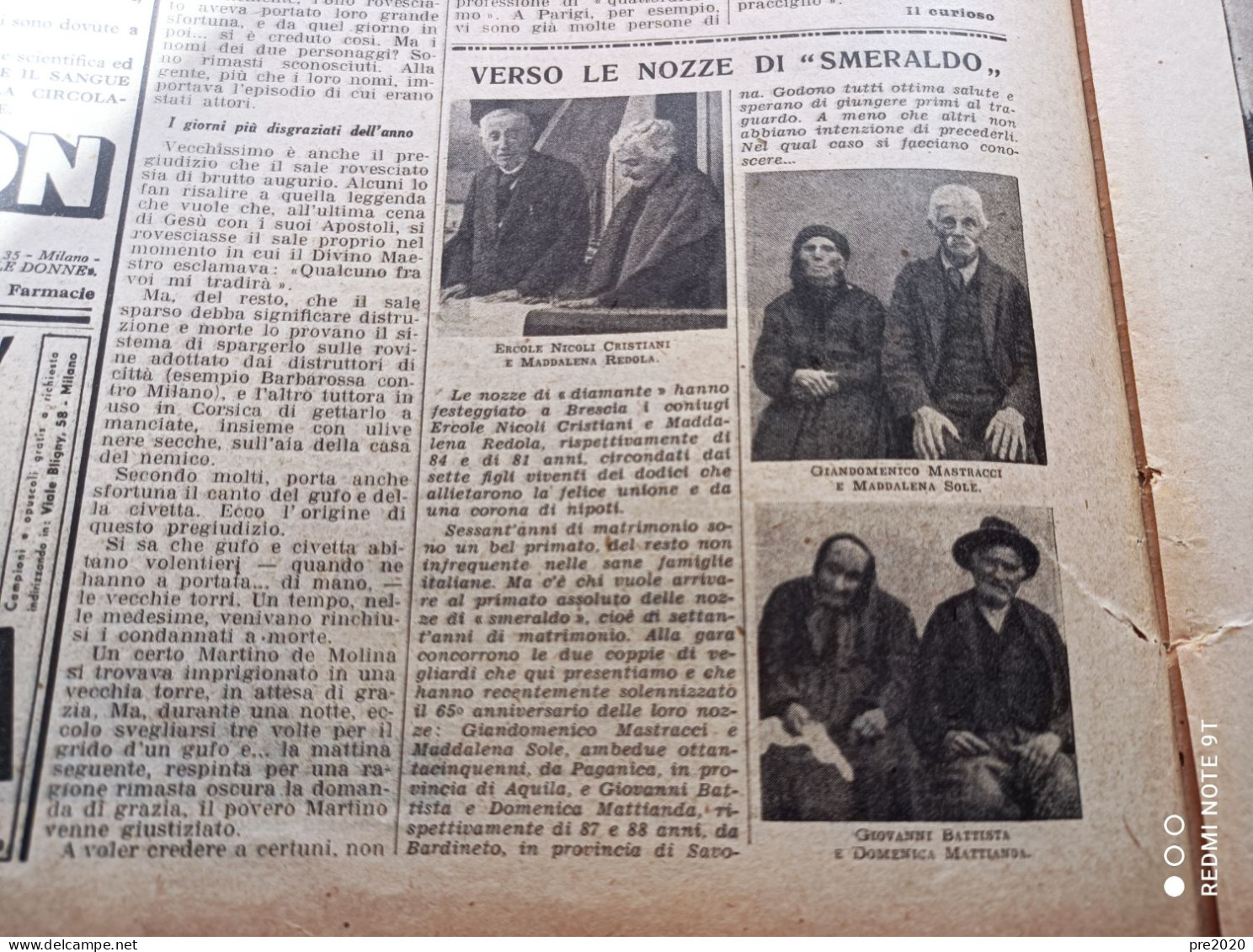 LA DOMENICA DEL CORRIERE 1937 BRESCIA PAGANICA CAPRINO VERONESE - Sonstige & Ohne Zuordnung