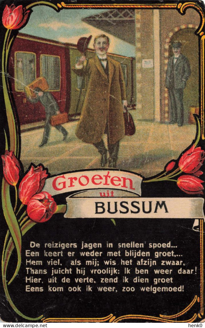 Bussum Groeten Uit Fantasiekaart Oud 1931 C3107 - Bussum