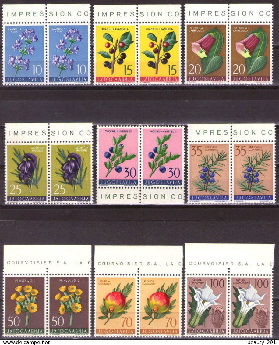 Yugoslavia 1959 - Flowers - Flora - Medical Plants - Mi 882-890 - MNH**VF - Unused Stamps