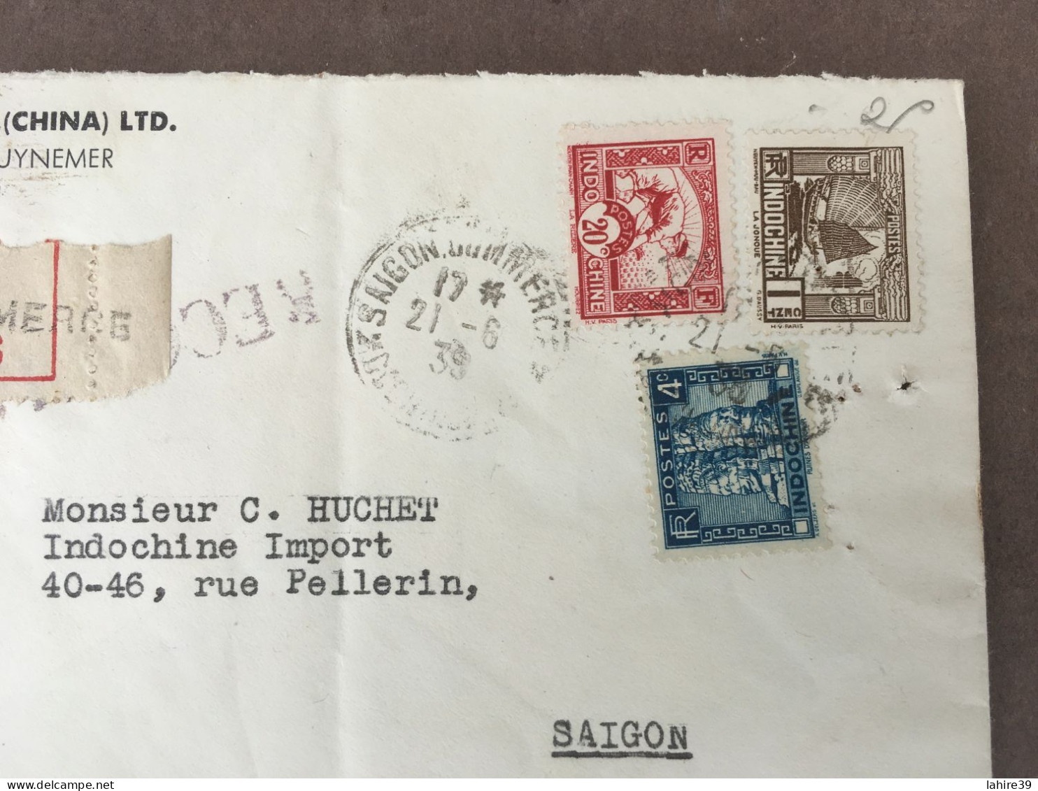 Enveloppe Timbrée / Recommandée / Texas Compagny / Texaco / Saigon / 1939 - 1900 – 1949