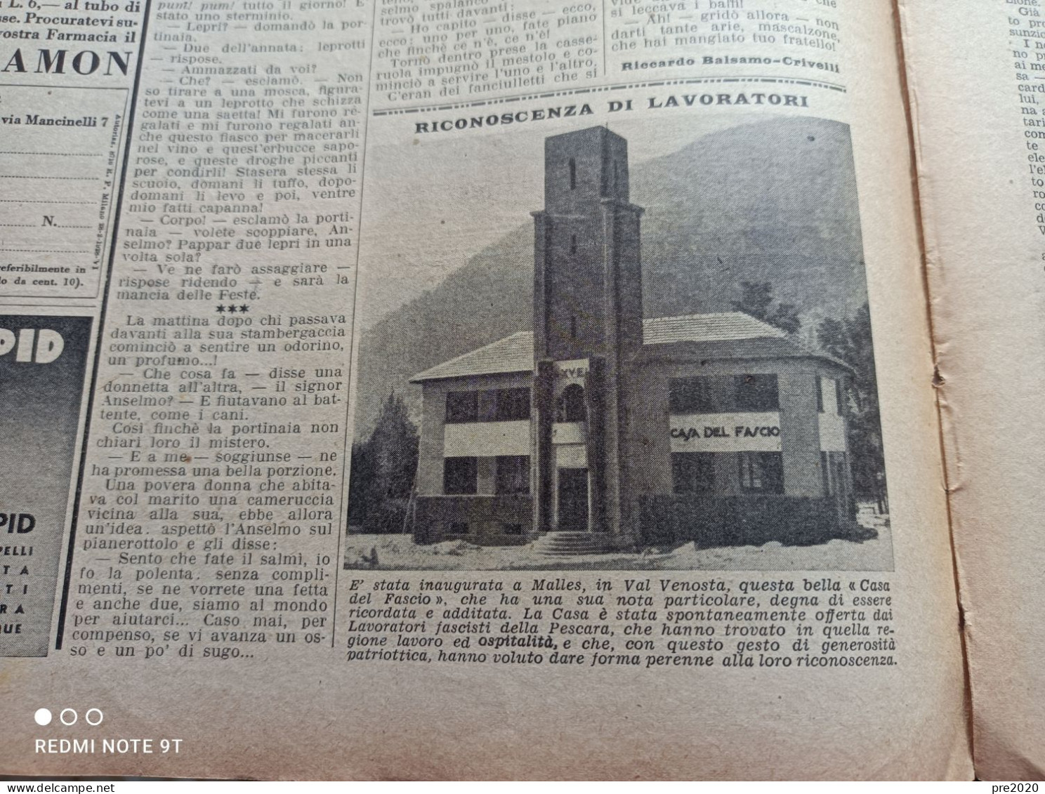 LA DOMENICA DEL CORRIERE 1937 MALLES VAL VENOSTA - Sonstige & Ohne Zuordnung