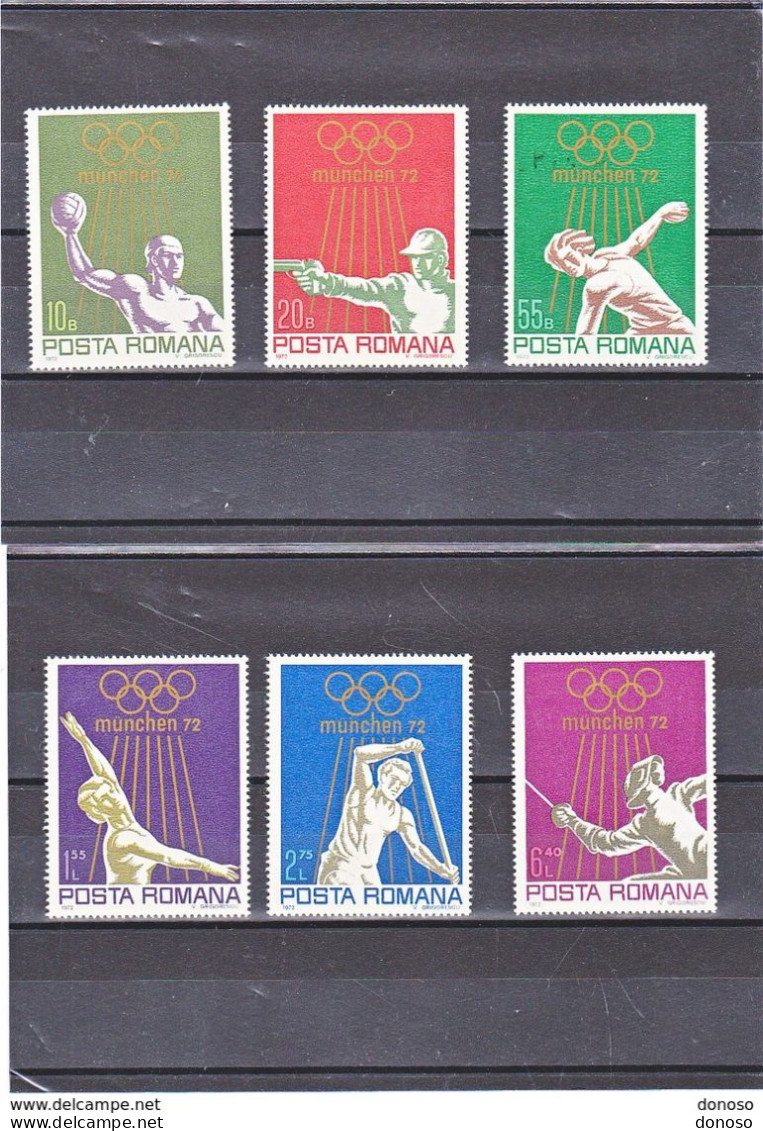 ROUMANIE 1972 JEUX OLYMPIQUES DE MUNICH  Yvert 2698-2703, Michel 3035-3040 NEUF** MNH Cote 7 Euros - Unused Stamps
