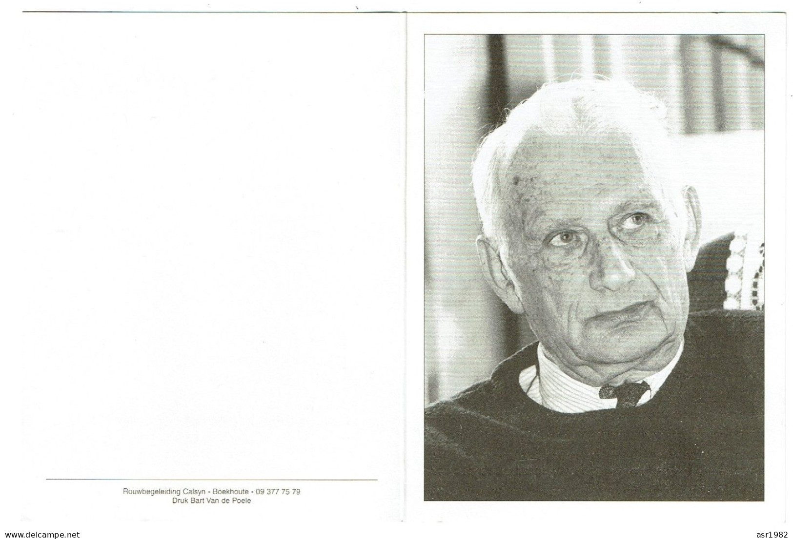 Doodsprentje Burgemeester Assenede En Boekhoute : Edgard Stockman . - Religion & Esotericism